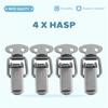 BHBL Cabinet Silver Tone Spring Loaded Toggle Switch Hasp 4 pcs