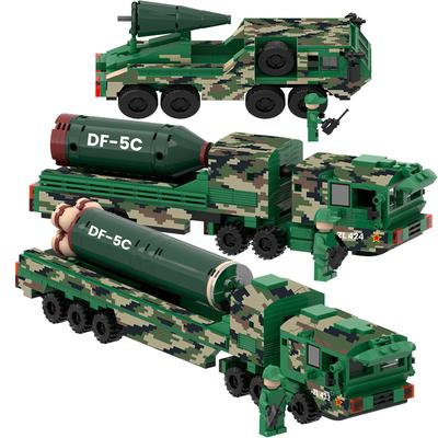 Dongfeng5c Liquid Intercontinental Strategic Nuclear Missile Vehicle, Dongfeng61 Missile Vehicle, Building Block Toys, Military Models