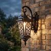 Aluminum Outdoor Wall Lantern Ornate Light Fixture Retro Vintage