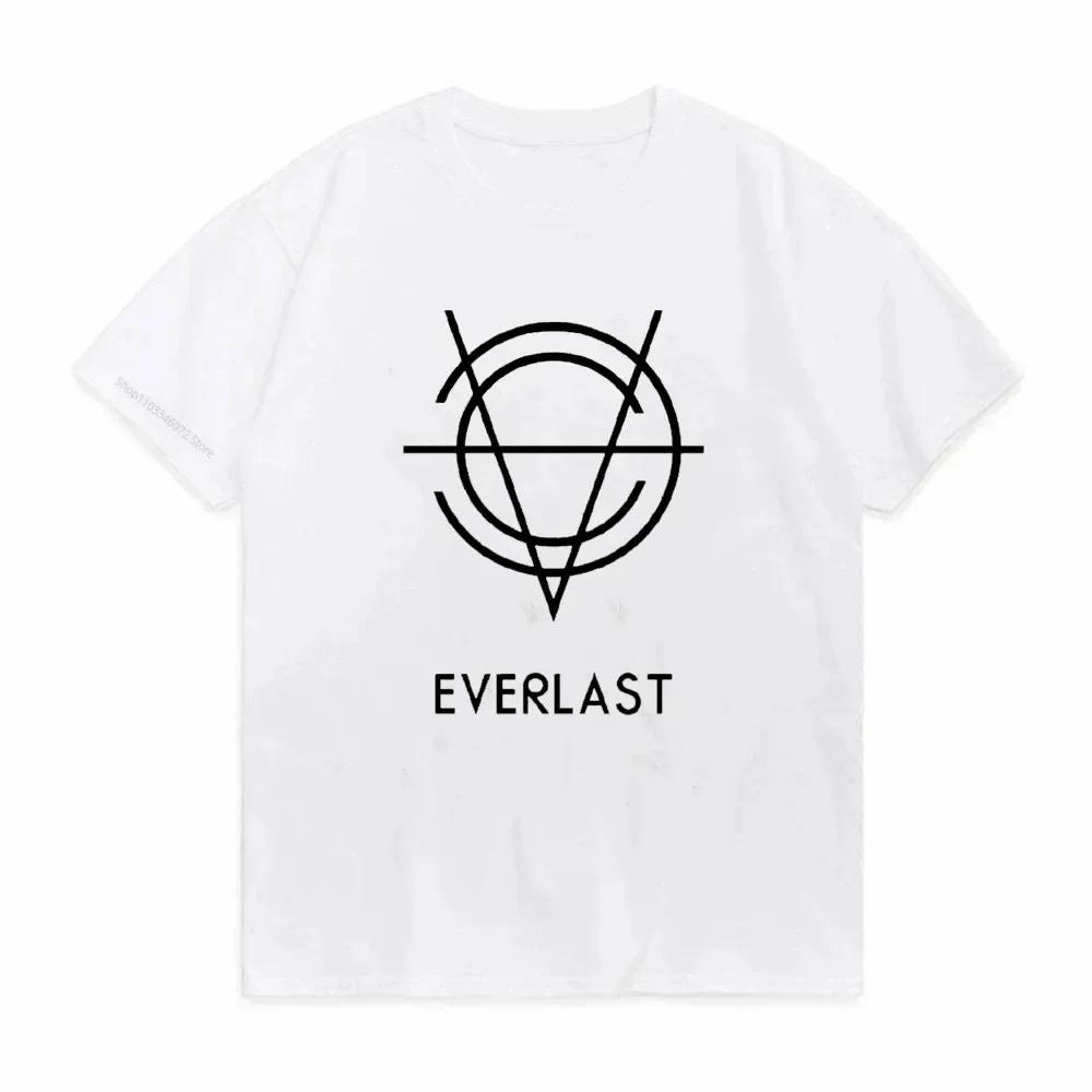Summer Cotton T-shirt O-collar EVERLAST Boxing Print Summer Harajuku Streetwear Trendy Men's T-shirt Top