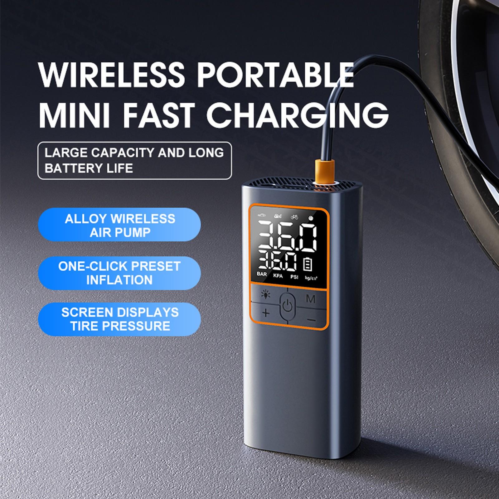 

Портативный насос для накачивания шин, Беспроводной автомобильный насос, Автомобильный насос, Насос для накачивания шин, Портативный ручной газовый диспенсер, Газовый диспенсер для автомобилей, мотоциклов, One Size чёрный