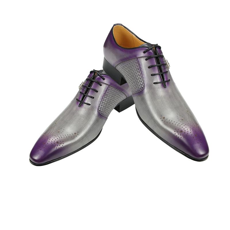 

Fashion Summer Modern Men s Shoe Lace-Up Oxfords Business Office Fashion Footwear Metal Buckle Classic Gray Purple Dress Office Shoe 39