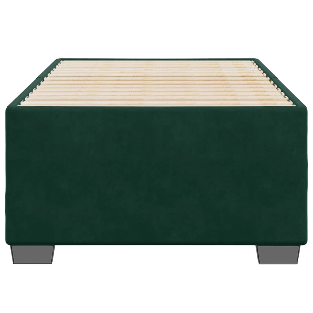 Bed Frame without Mattress Dark Green 90 x 190 cm Velvet