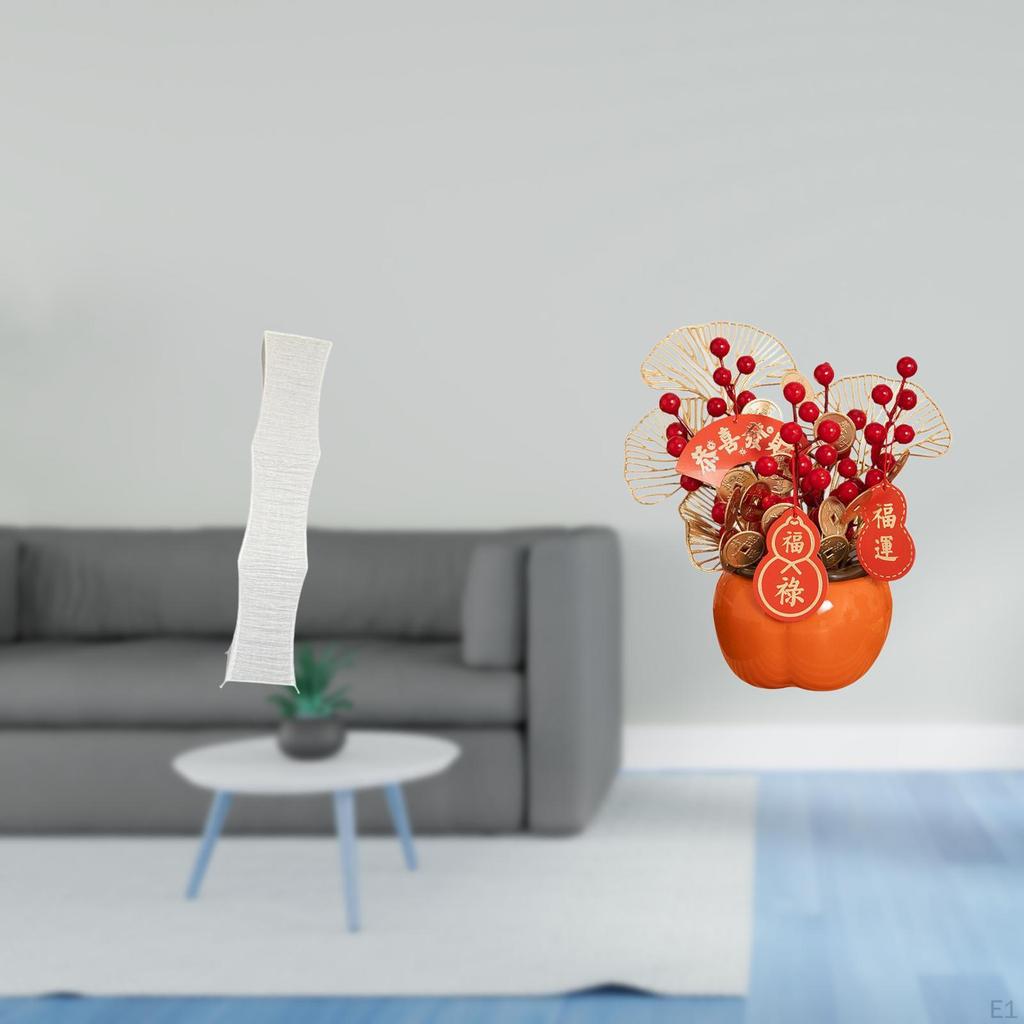 Living Room Standing Lamp Shade with Artificial Flower Bucket Decor for Chinese Year And Spring