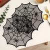 Polyester Spider Web Table Mat 30cm Halloween Placemats Decorative Cup Plate Mats  for Home