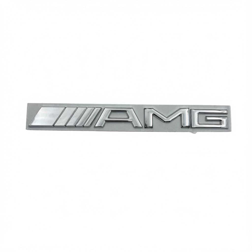 Mercedes-AMG Silbernes Metall-Logo-Aufkleber - Geeignet für AMG