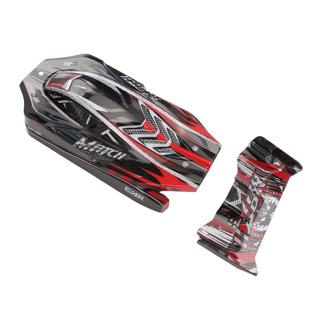 RC Car Shell and Tail Wing Set Remote Control Car Body Shell Replacement for WLTOYS 124010 1/12