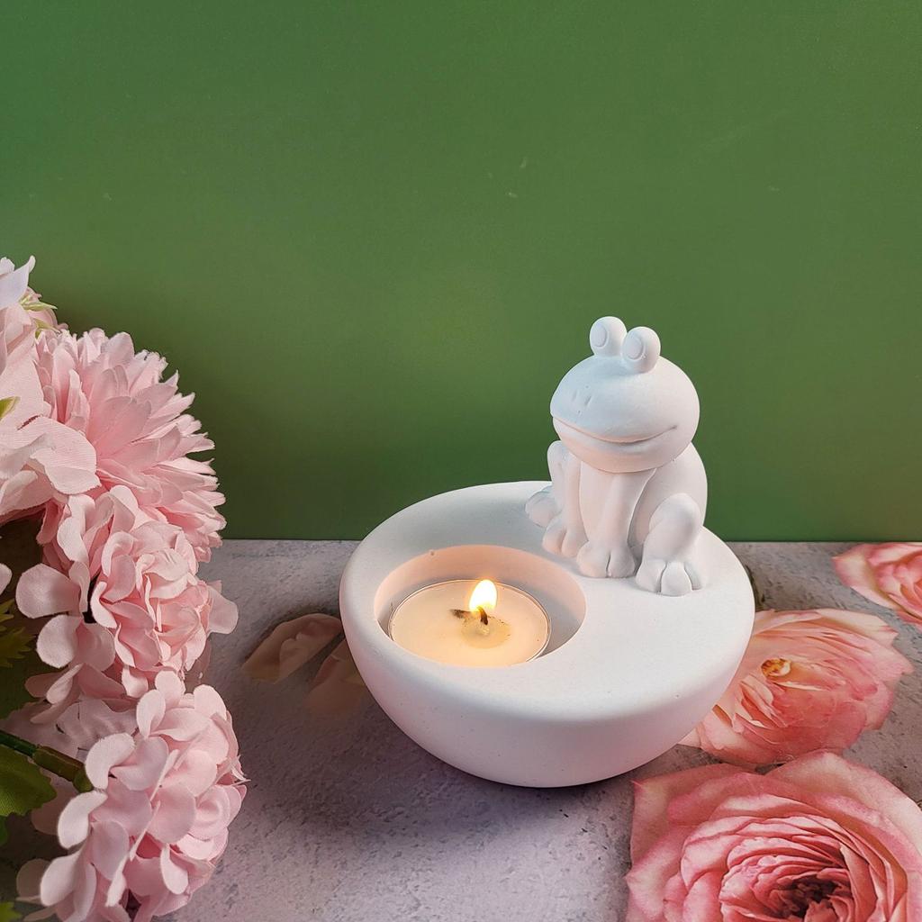 Animal Candlesticks Silicone Molds Frog Candle Holder Resins Molds DIY Gypsum Castings Mould for Table Decorations