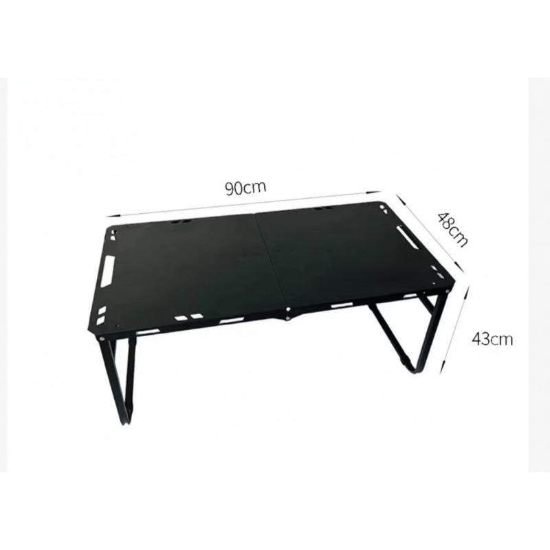 Compact Folding Picnic and Camping Table Set with Tactical Lamp Stand