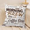 Coffee Typography Cushion Cover Pillow Case Short Plush Square Throw Pillow Covers Pillowcase Sofa Home Decor Gift