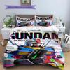 Cool Gundam Pattern Bedding Set 3Pcs Printed Duvet Cover Set Boys Bedroom Bed Set No Sheet No Comforter Core