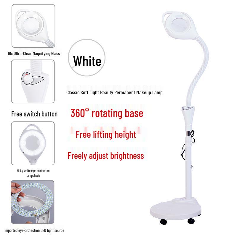 Eyelash LED Beauty Salon Shadowless Floor Lamp for Microblading, Manicure, Eyebrow Tattoo