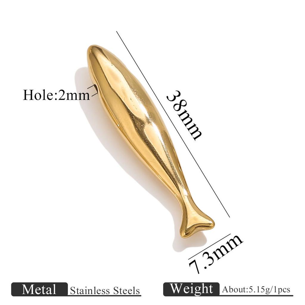 Yori 5PcsStainless Steel Casting Marine Animal Octopus Shark Crab Gold Pendant Ocean Series DIY Necklace Bracelet Jewelry