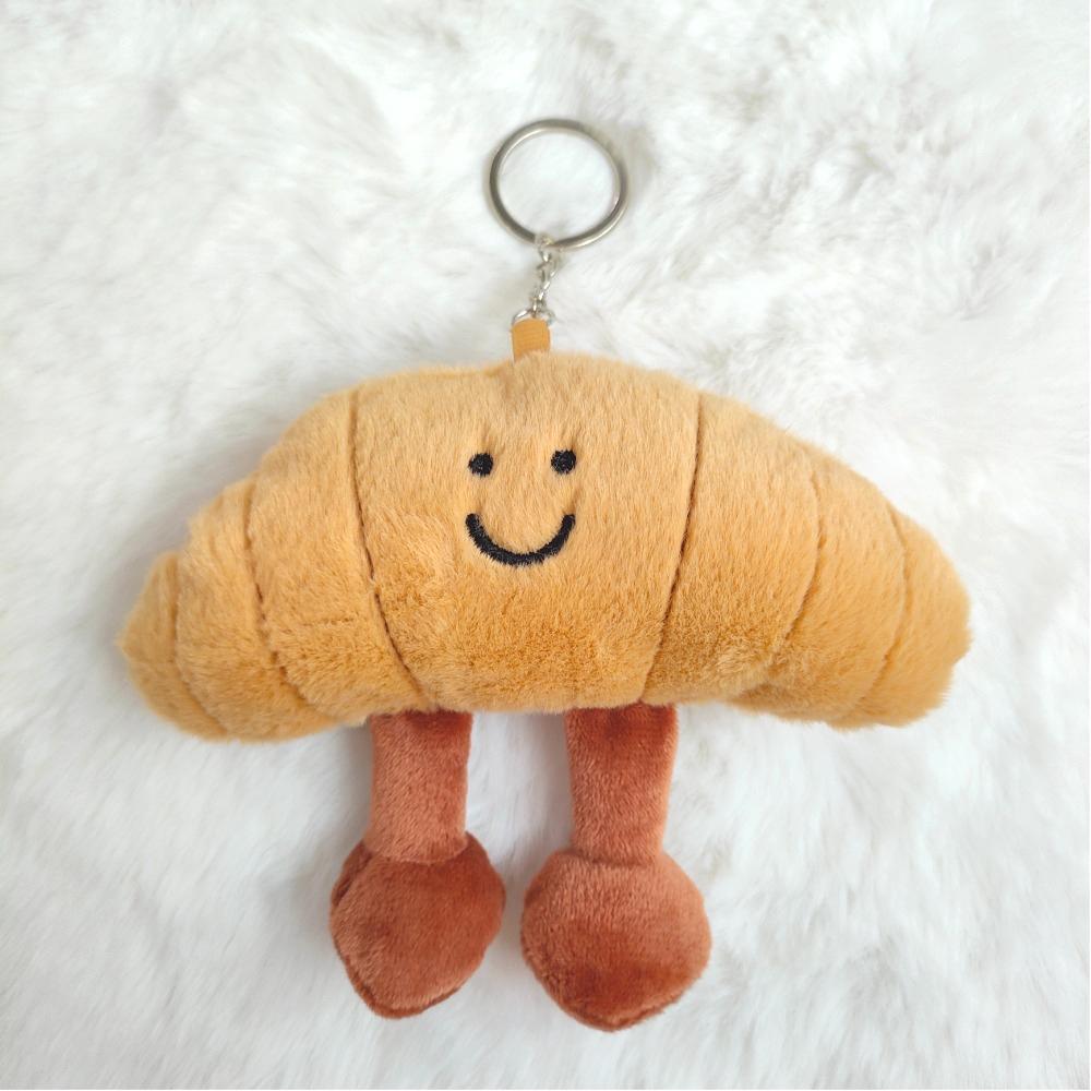Small Gift Cute Cartoon Croissant Plush Pendant Soft Bread Doll Keychain Backpack Bag Decor Ornament