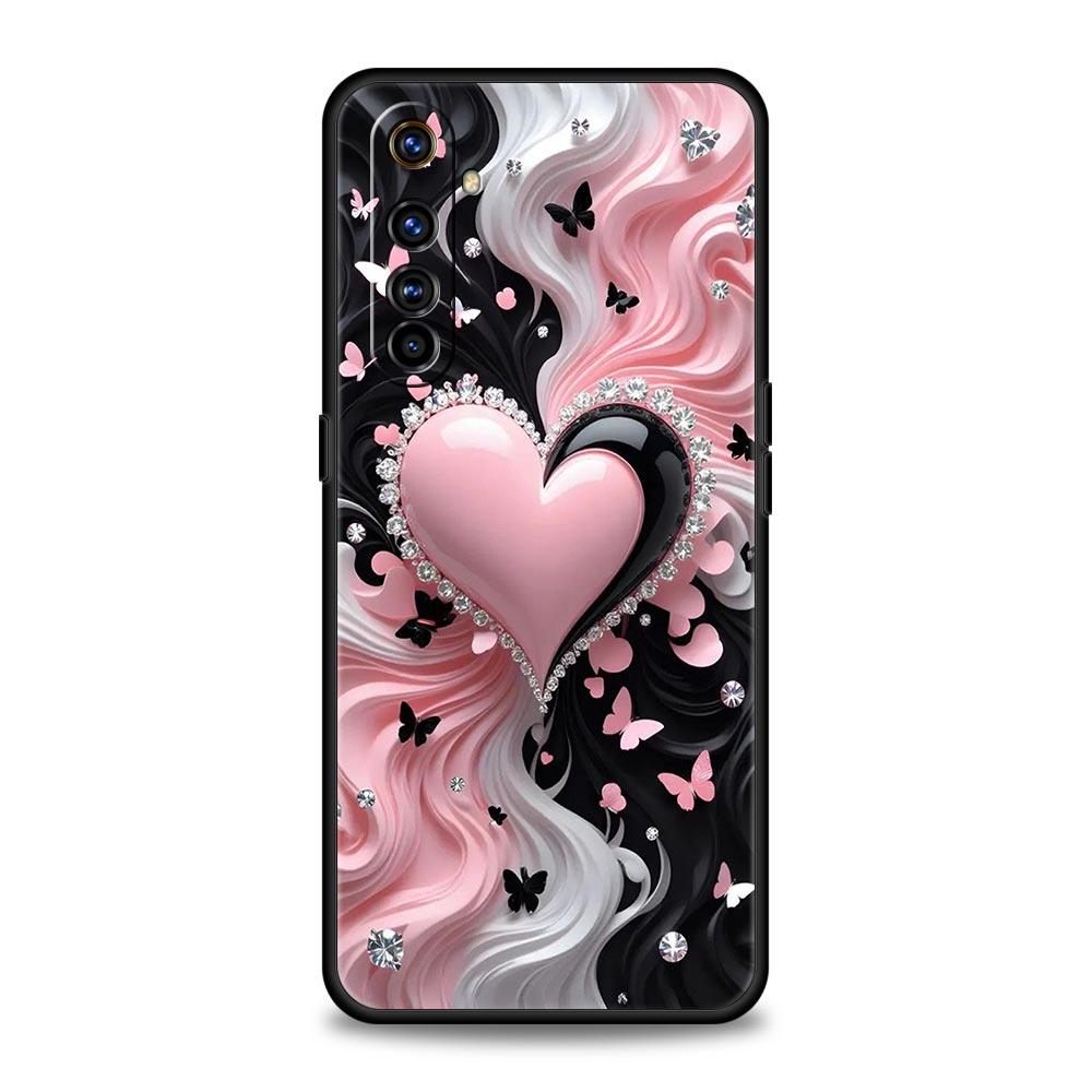 

Colored Love Heart Printed Case For Realme C67 C63 C55 C53 C35 C25 C21 GT 2 3 5 6 10 11 12 13 Pro Plus 5G Soft TPU Phone Cover Realme C55 4G
