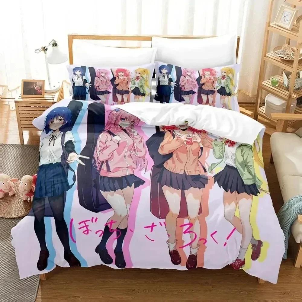 3D Print Anime Hitori Gotoh Bocchi the Rock Comfortable Duvet Quilt Cover Pillowcase Bedding Set Bedroom Decoration Home Textile