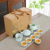 Shangqi Celadon Tea Set with Small Fish Design