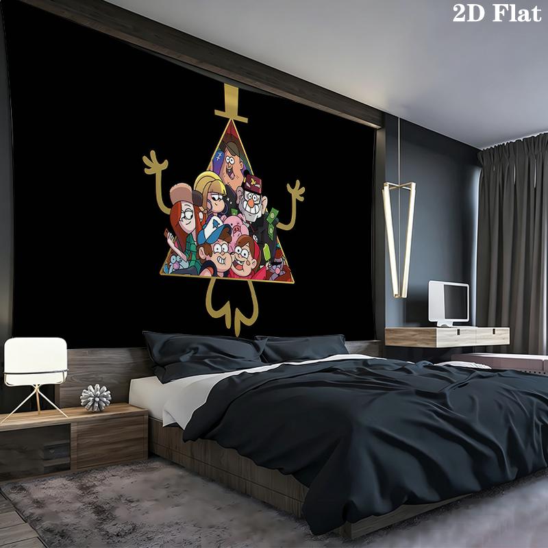 Gravity Falls Wall tapestry, aesthetic printed fabric blanket, suitable for bedroom, living room, and home decor.