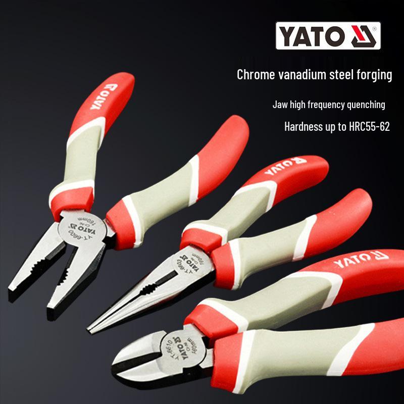 YATO Yiertuo 6" & 8" Needle-Nose, Vise, Wire, Pointed Nose, Oblique Pliers, and Wire Cutters.