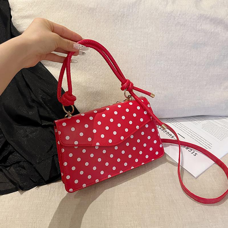 Yogodlns Korean Style Polka Dot Shoulder Bag Casual Crossbody Small Square Bag Fashion Trendy Handbag Women Work Shoulder Bag