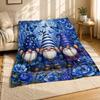 Garden Gnomes Butterflies Coral Fleece Blanket Floral Decor