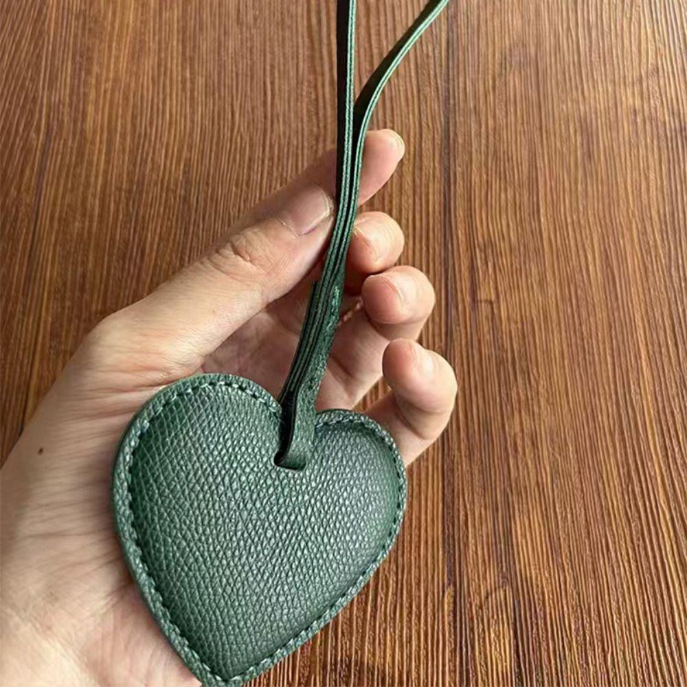 Hanger Pu Leather Heart Pendant Heart Shaped Bag Decoration Lovely Bag Charm Bag Accessory