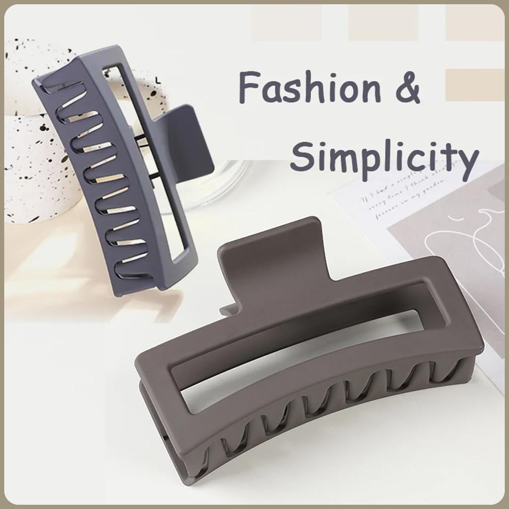 Fashion 13CM Oversized Solid Square Frosted Hair Shark Clip Headdress Hair Accessories Suitable For Women Girls Thick Hair