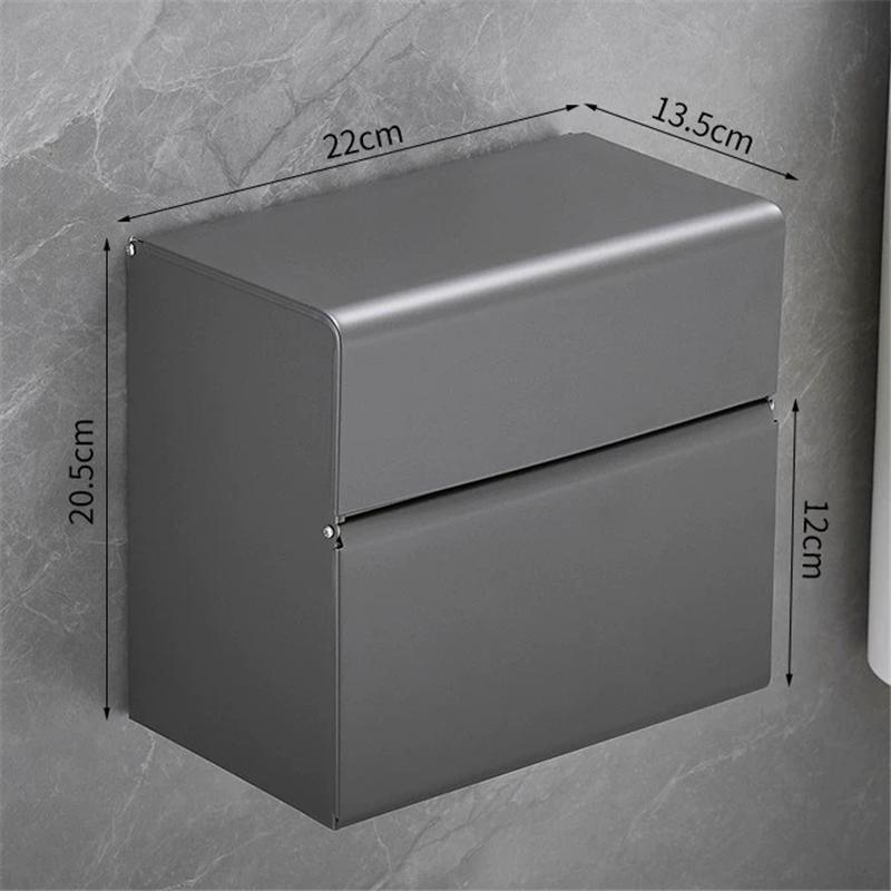 Bathroom Paper Holder SUS304 Black Bathroom Paper Roll Holder Gray Tissue Holder Box  Rack Toilet Paper Holder Tissue Boxes