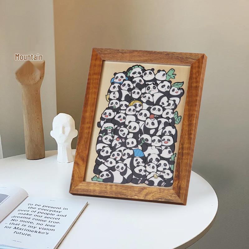 

Детская деревянная головоломка с мультяшными животными, игрушка для складывания - 50 деталей с кошками, собаками и пандами