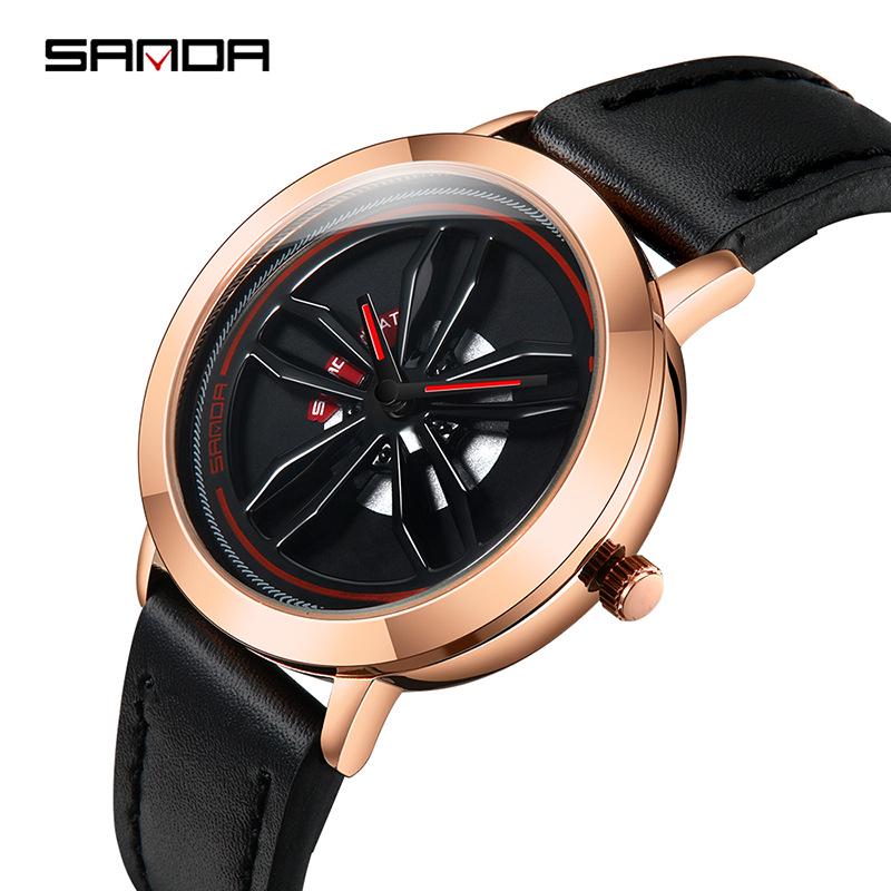 Sanda Time to Shine Men s Fashion Watch: Creative, Waterproof, Genuine Leather, Sporty Design