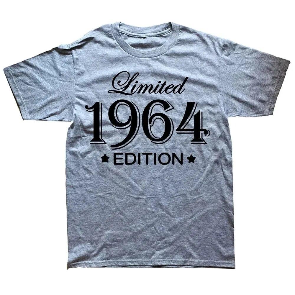 

2024 Женские футболки унисекс на годовщину дня рождения 1964 60 лет, ограниченный выпуск, винтажные хлопковые футболки, подарочные футболки с короткими рукавами 3XL