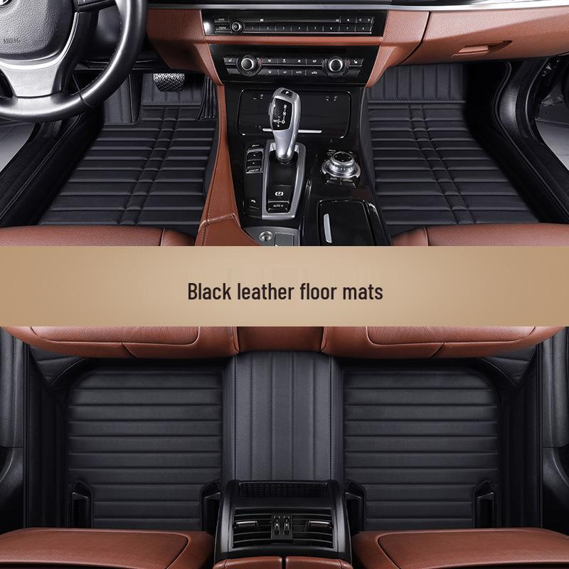 Genuine Leather Full Surround Car Floor Mats for 22 Volkswagen Models: Magotan, Tiguan L, Teramont X, and Passat