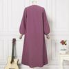 2024 Spring/Autumn Muslim Women's Solid Color Casual Bubble Sleeve Robe