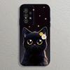 Black Cat Phone Case For Samsung Galaxy S26 S25 S24 S23 S22 Plus Lite Ultra FE Lite Fundas TPU Frosted Soft Shell