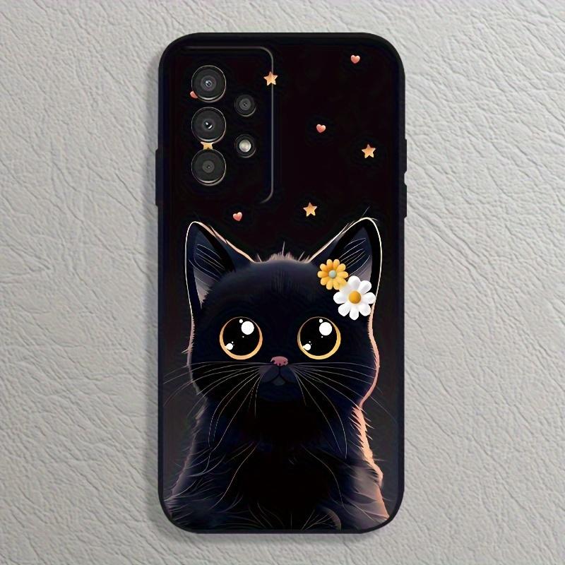 Black Cat Phone Case For Samsung Galaxy S26 S25 S24 S23 S22 Plus Lite Ultra FE Lite Fundas TPU Frosted Soft Shell