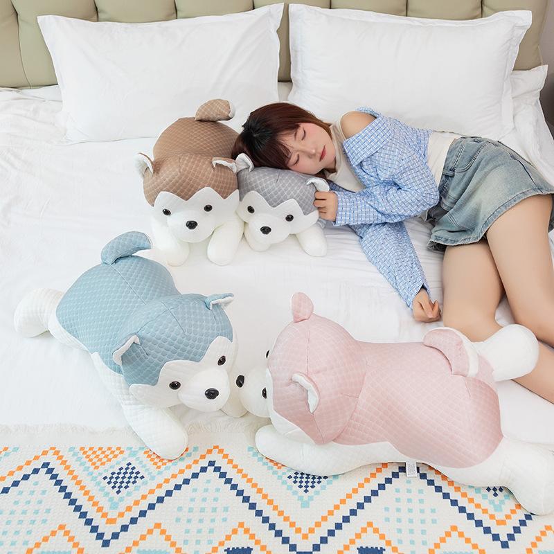 New summer ice bean fabric husky party pillow doll nap pillow plush toy birthday gift