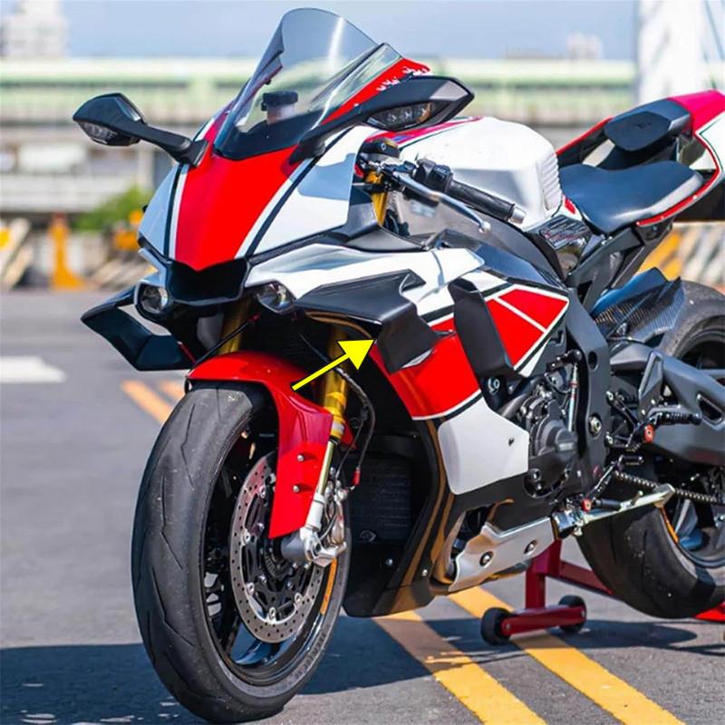 For Yamaha YZF R1 R1M 2015-2023 2024 Motorcycle Winglet Aerodynamic Wing Kit Spoiler Black Moto Fairing Side Winglets Left Right