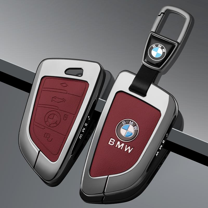 AAAXE1 Leather Car Key Case Cover Shell Keychain For BMW 1 3 5 7 Series X1 X3 X4 X5 F10 F15 F16 F20 F30 F18 F25 M3 M4 E34 Car stickers