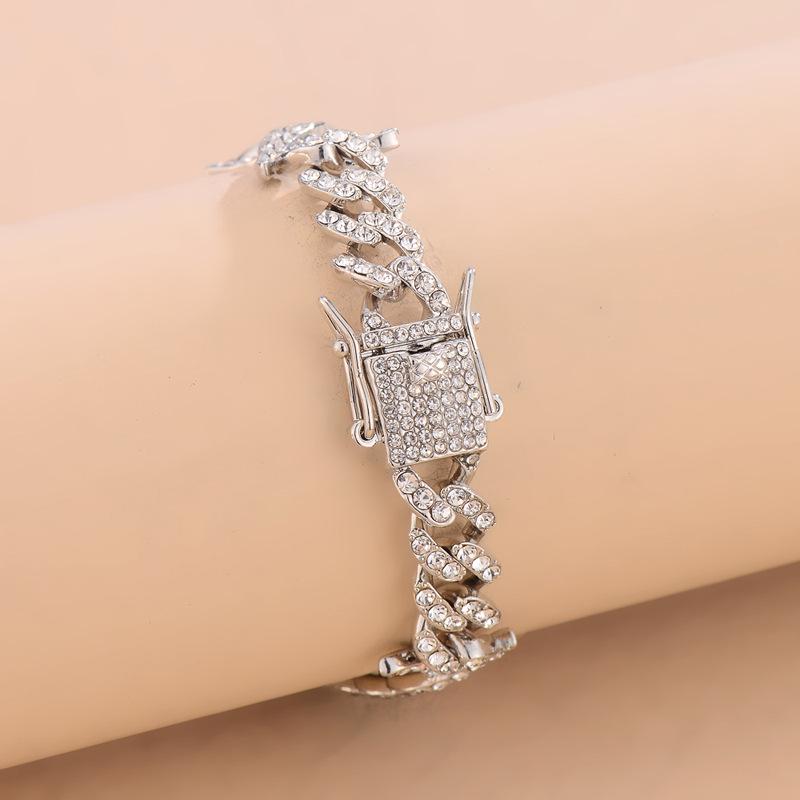 Spring Trendy 15mm Cuban Link Men s Rhinestone Hip Hop Necklace - Light Luxury Style Accessories