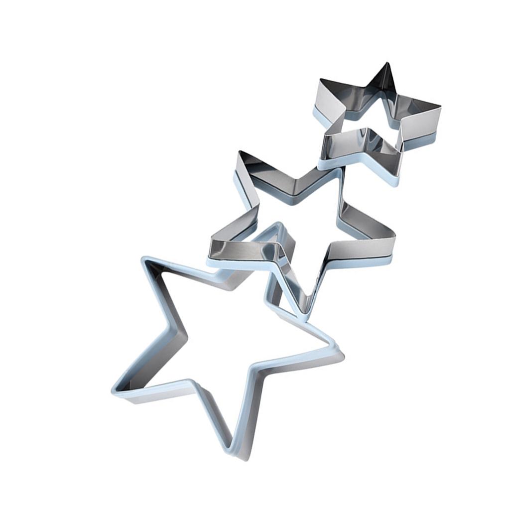 3PCS Molds Cookies Biscuits Cake Moulds Star Shaped Stainless Pastry Baking Tools Set