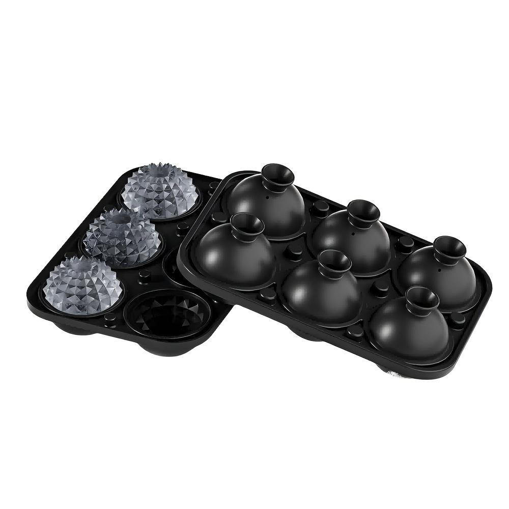 Ice Cube Mold Silicone Tray Easy Make Release Ice Ball Tools with Lid Funnel Perfect for Freezer Chilling Whiskey Parties Drinks