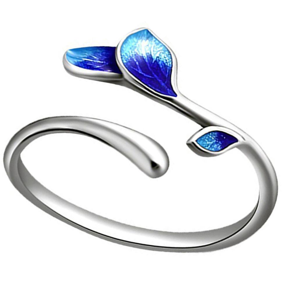 Tree Leaf Shape Dating Rings Adjustable Finger Opening Rings Unique Finger Jewelry Suitable for Party and Daily Wear