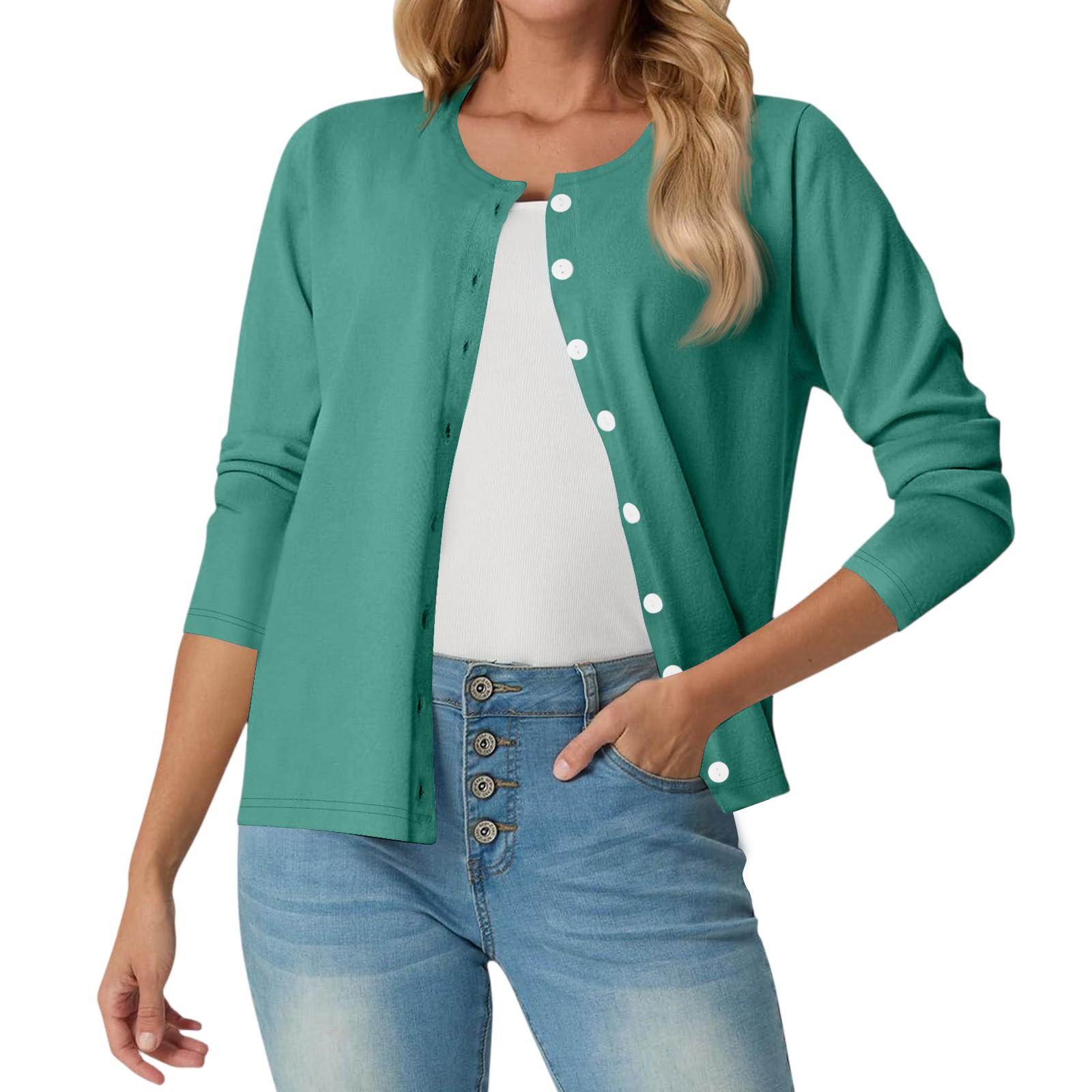 

Women s Fashion Casual Comfortable Solid Color Cardigan Jacket M