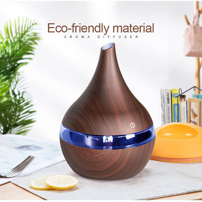 300ml Wood Grain USB Humidifier & Air Purifier for Home and Bedroom - Portable, Large Capacity. USB