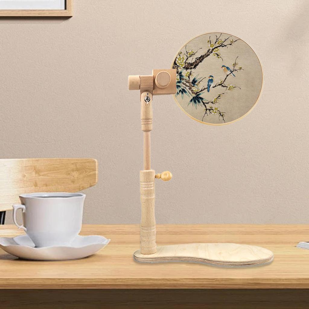 Embroidery Hoop Stand Beech Wood Handy Sewing Accessories Cross Stitching Holder Stand For Handy Sewing Hand Projects