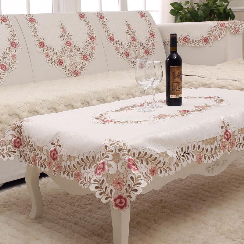 European Style Hollow Home Tablecloth Simple Luxury Pastoral Style Rectangular Tablecloth