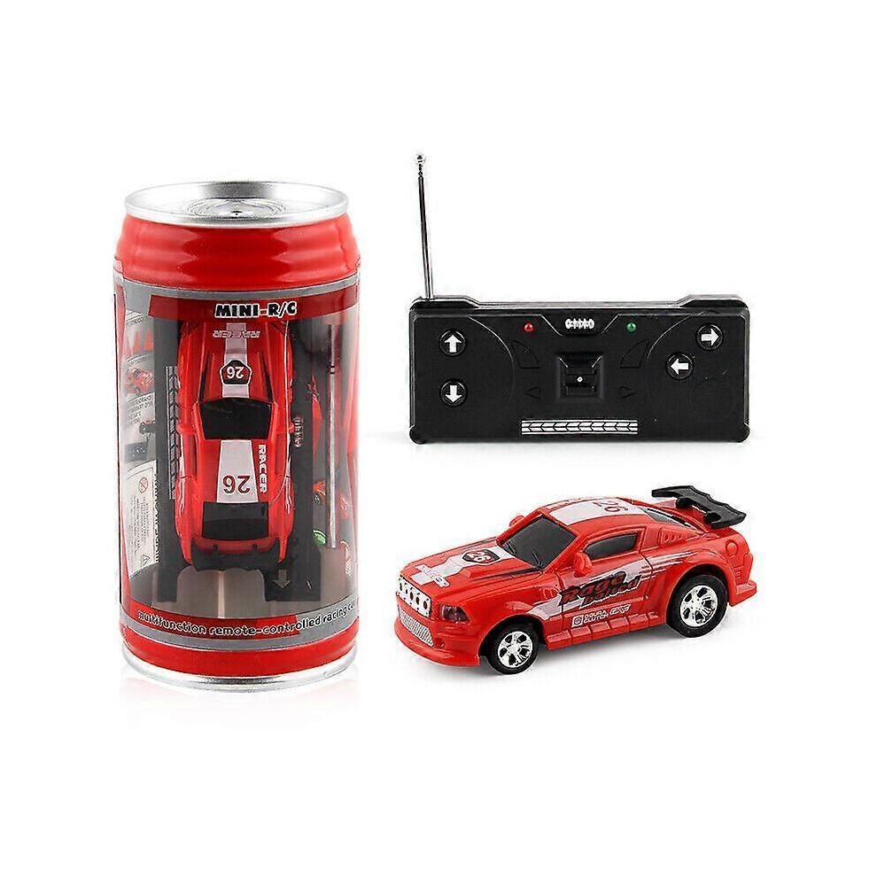 (Red) Mini Coke Can Car Speed RC Radio Remote Control Micro Racing Car-Kids Toys Gifts