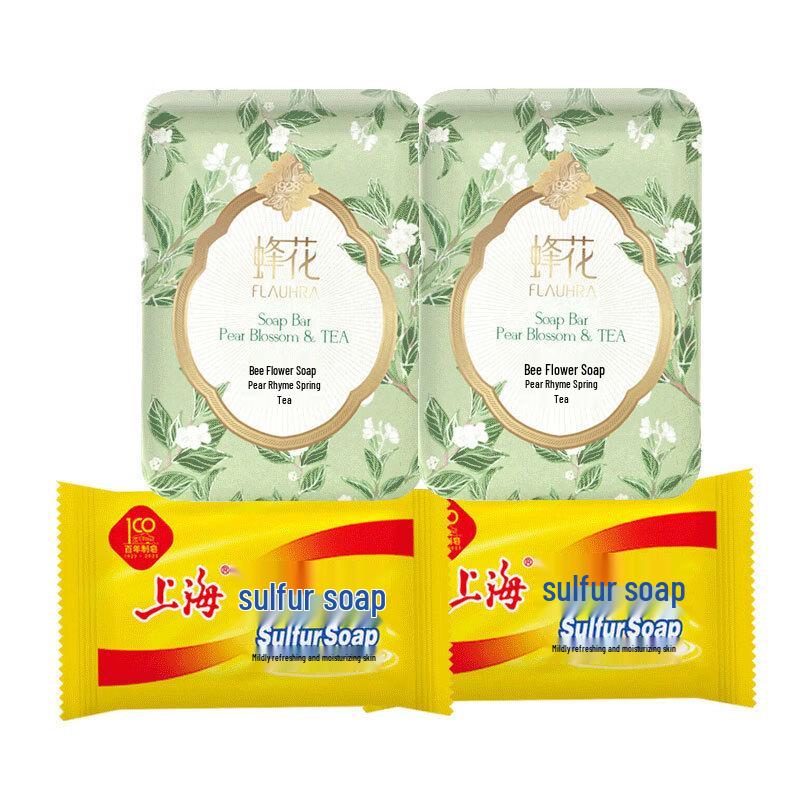 Bee Flower Scented and Sulfur Soap Set