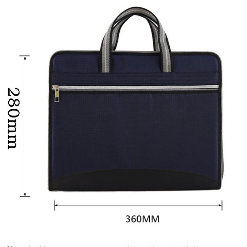 Office Canvas&leather Folder 12 Layers Expanding Wallet Document Organizer File Folde A4 36x28cm Lar
