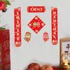 New Year Felt Couplet 2025 Snake Year Window Sticker Door Couplet 3D Lucky Character New Year Home Decorations Zodiac Stickers
